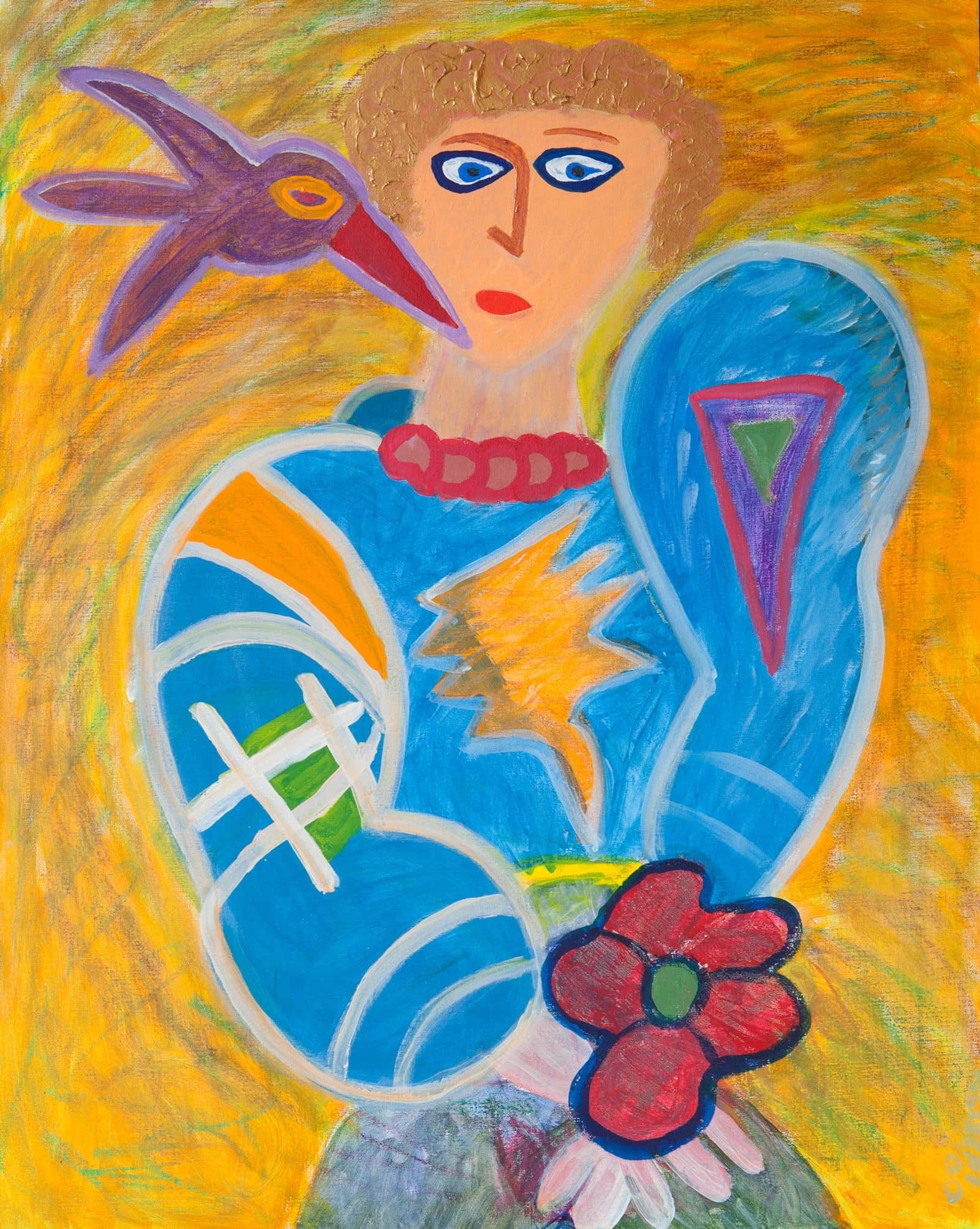 Vrouw met Bloem (235), 2000