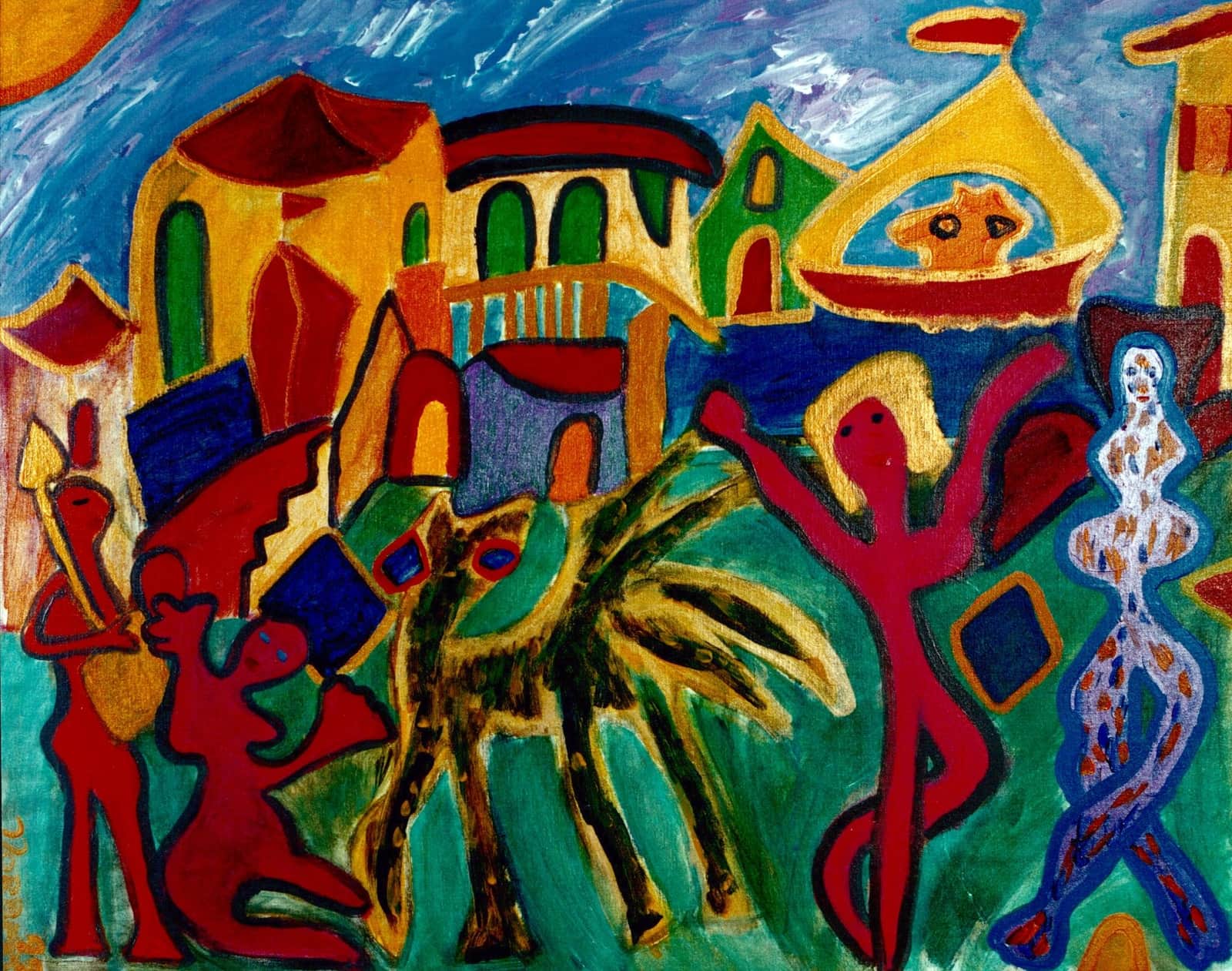 Stad 3 (170), 1999 olie/acryl