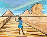 Bij de piramides en Sphinx van Gizeh 1